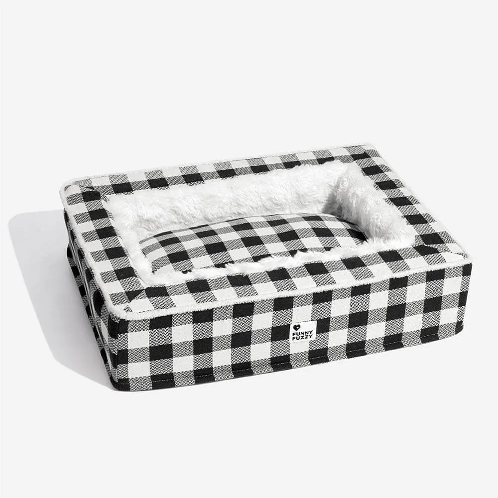 Superzacht geruit hondenbed voor extra comfort en warmte