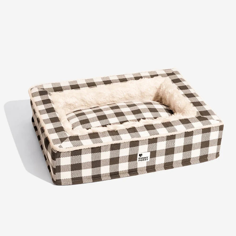 Superzacht geruit hondenbed voor extra comfort en warmte