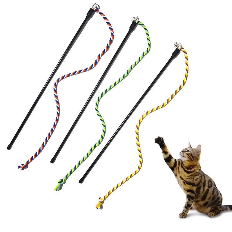 Interactief kattenstokje met bel voor speelse katten en schone tanden