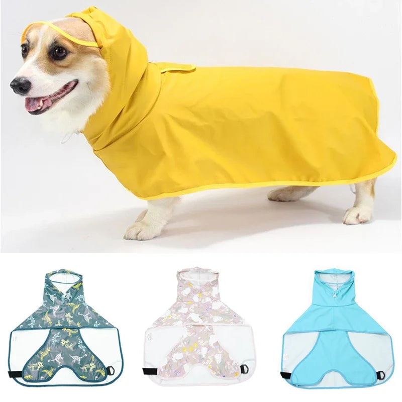 Waterdichte hondenregenjas voor regenachtige dagen, geschikt voor puppy's, Corgi's en Shiba Inu's